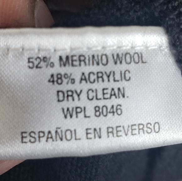 Club Room Black Merino Wool Blend Long Sleeve Sweater Sz L - Picture 7 of 9